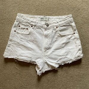 Zara Women's White Denim Shorts
